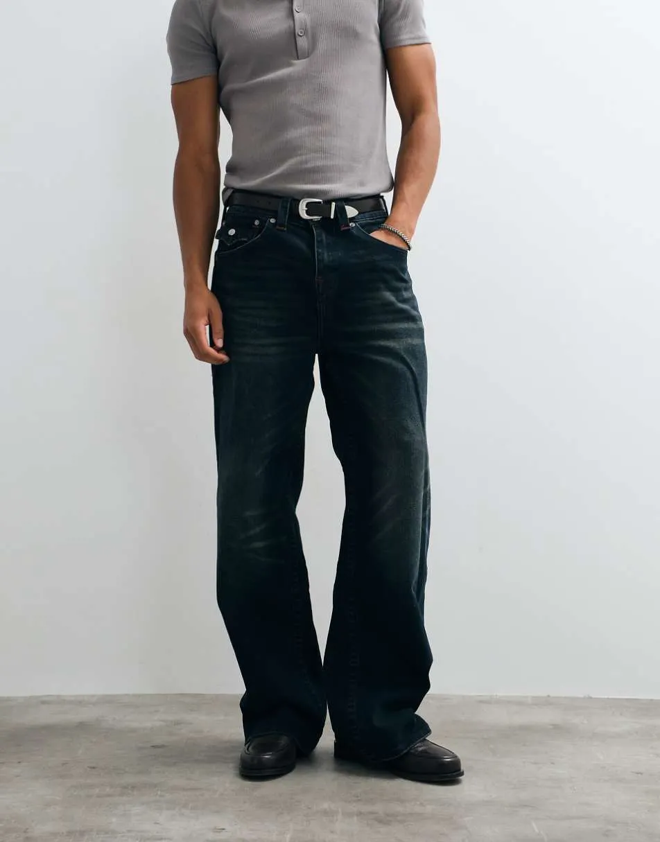 True Religion vinny flap pocket straight jeans in dark wash