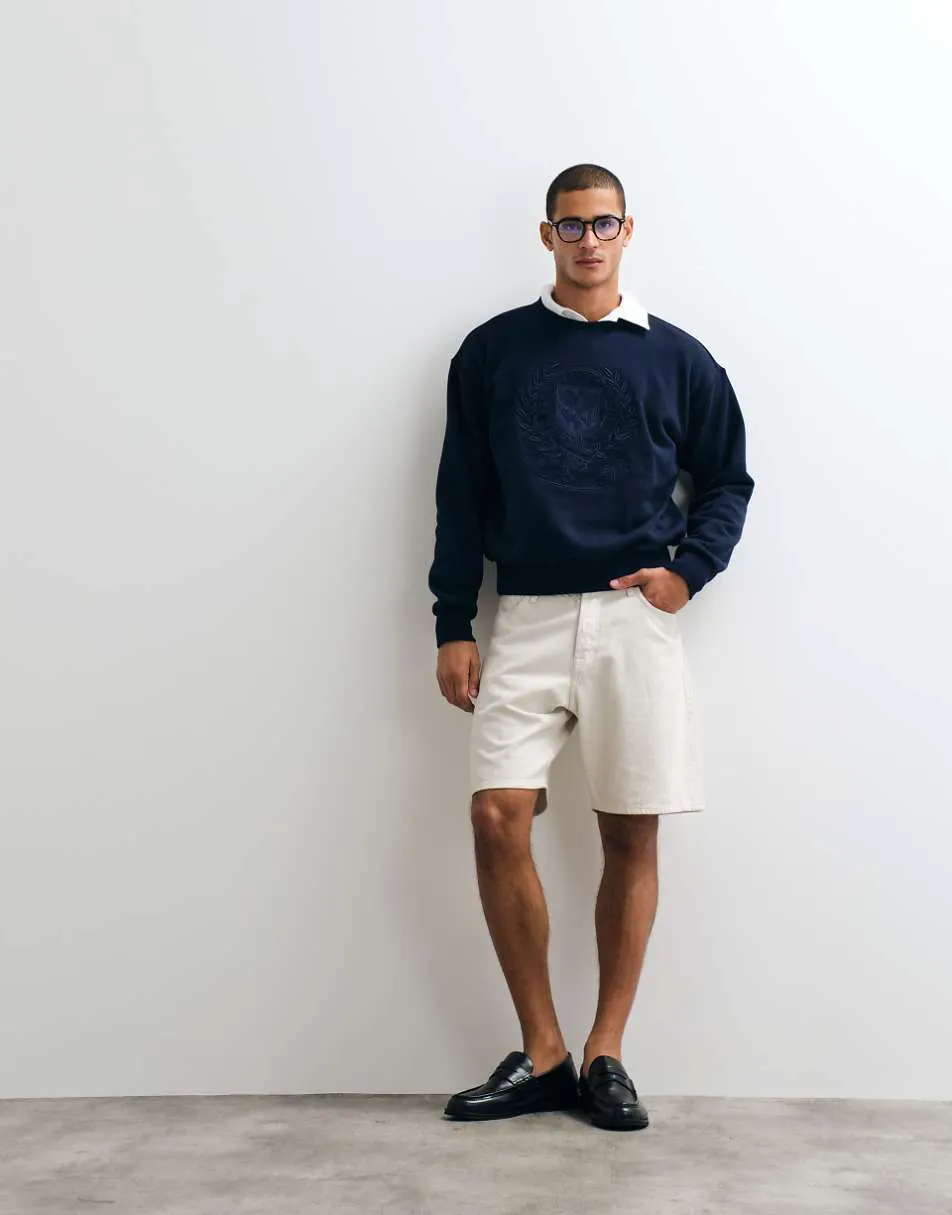 Polo Ralph Lauren Wimbledon capsule embroidered crest logo sweatshirt in navy
