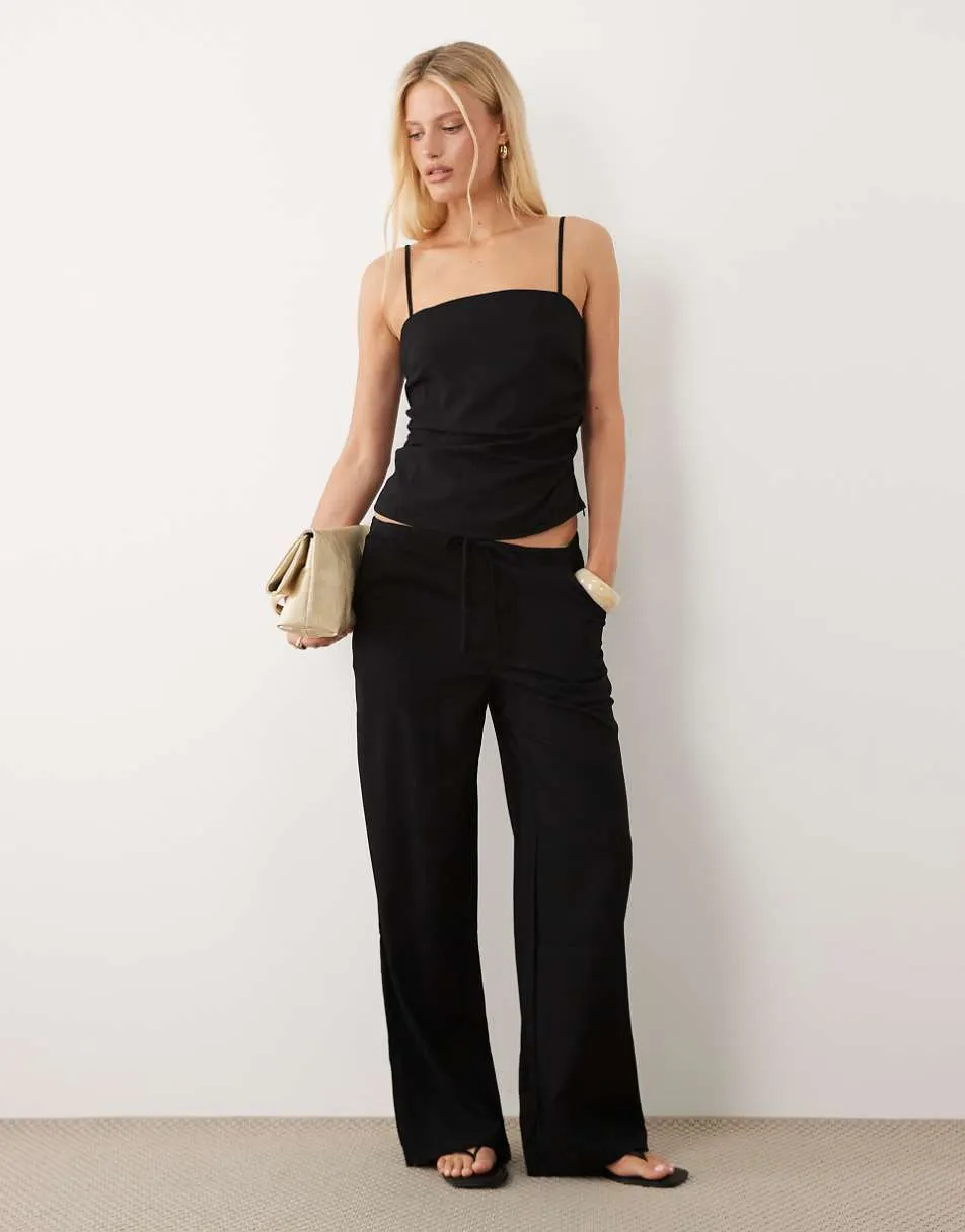 Mango Riga relaxed trouser co-ord in black