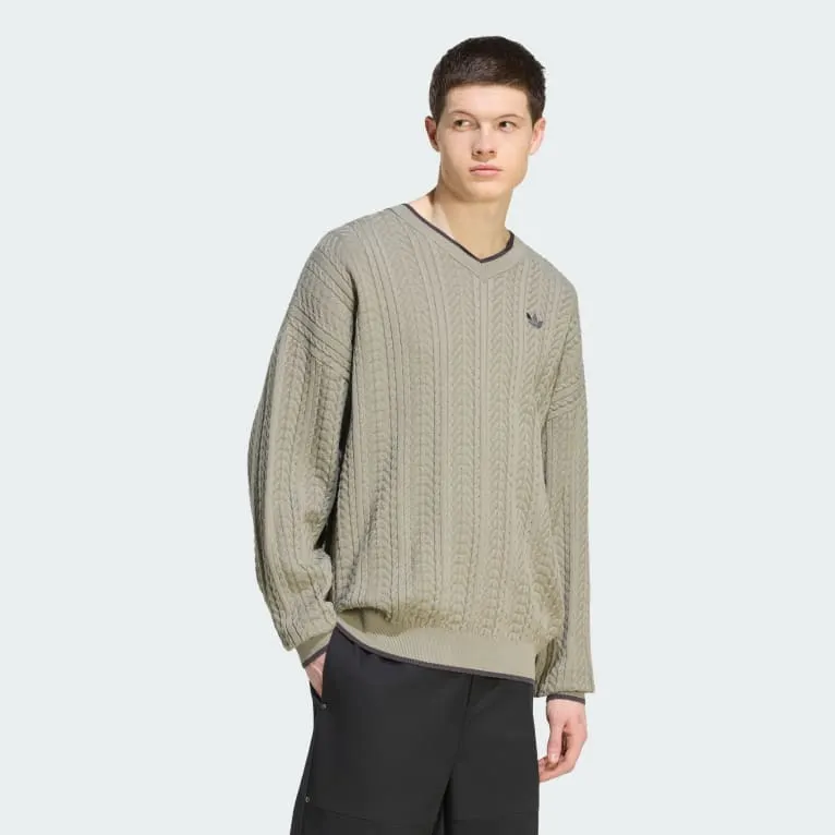 CABLE KNIT V-NECK GENSER