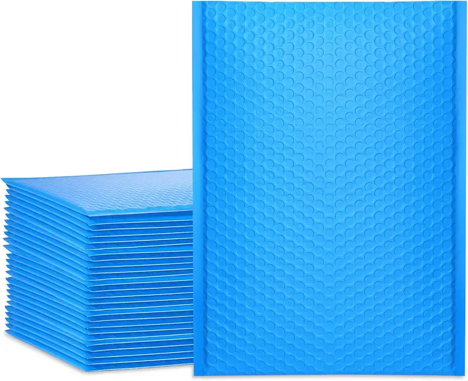 UCGOU Bubble Mailers 10.5x16 Inch Blue 25 Pack Poly Padded Envelopes Large #5 Mailing Packages Opaque Packaging Postal Self Seal Adhesive Waterproof Boutique Shipping Bags for Clothes