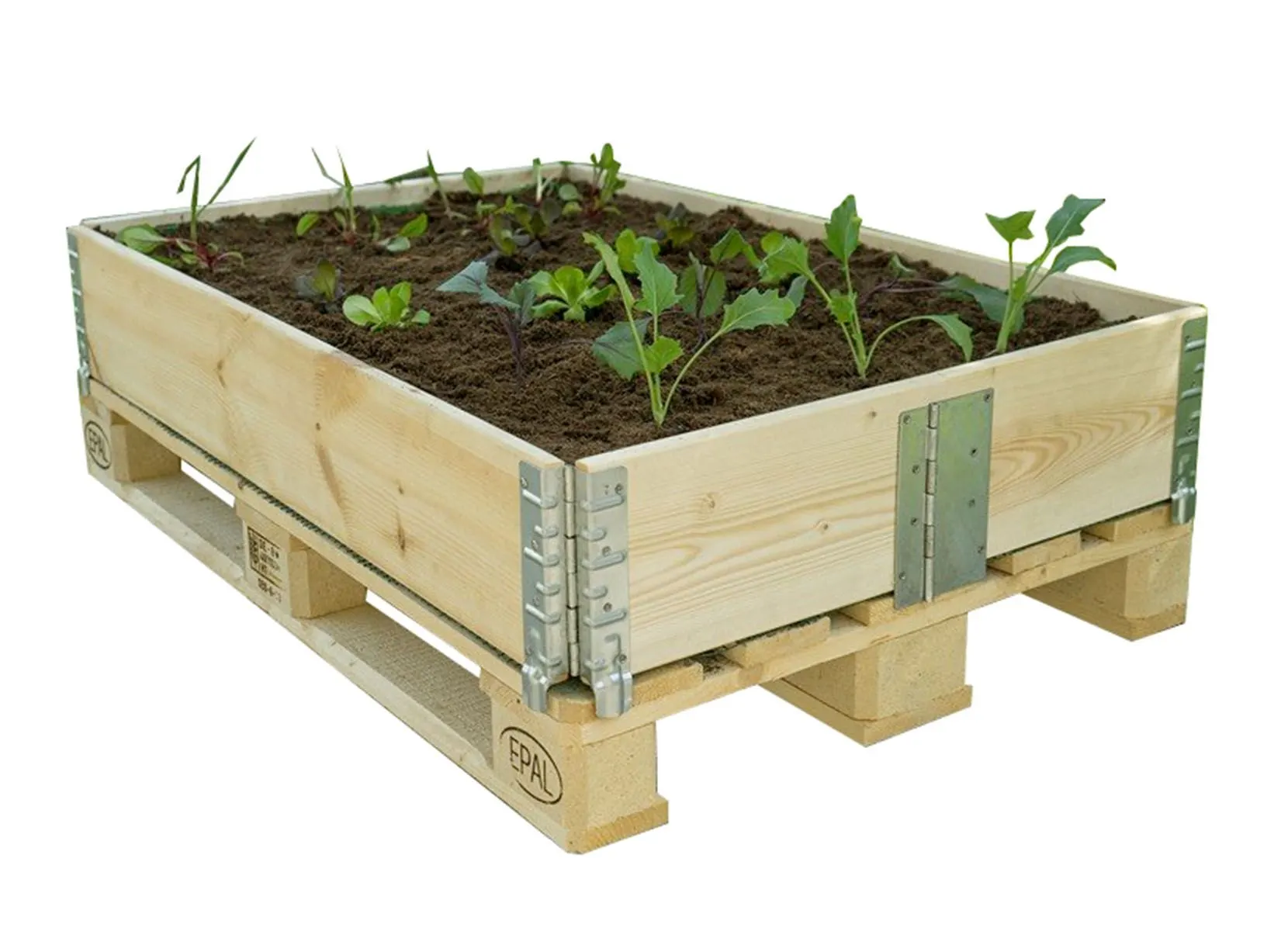 Grüner Jan Hochbeet-Rahmen stapelbar aus Holz 120x19x80cm Natur
