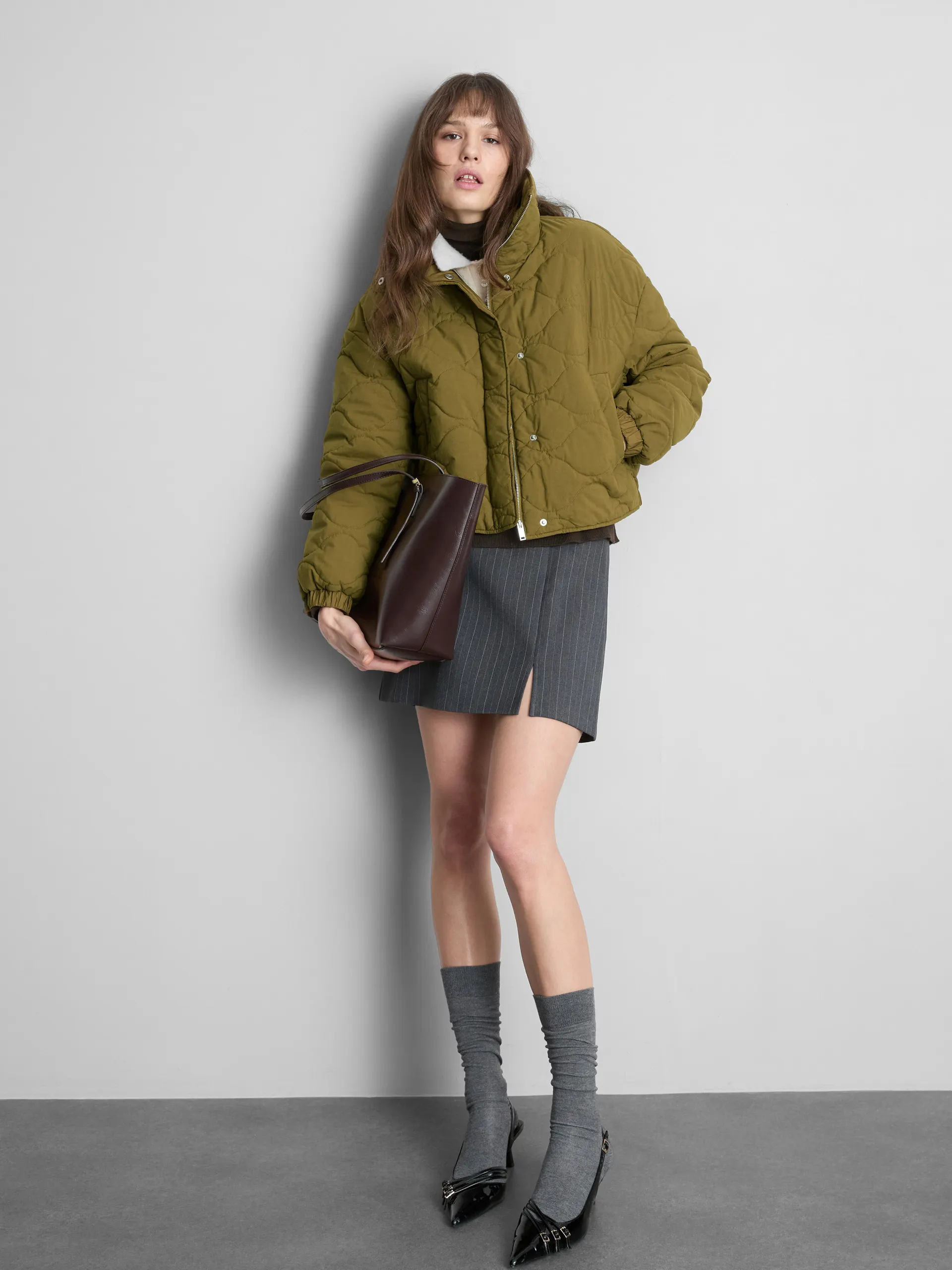 Blouson bomber matelassé à col