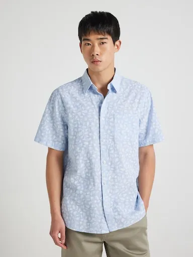 Just Jeans Linen Blend Print Shirt