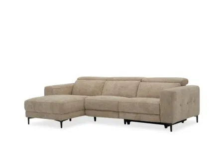 Hoeksalon Cine 277x168cm - stof - taupe met relax