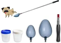 QMARK Telescopic Urine Collector, Reusable Dog Urine Sample Catcher | Cat Pee Stick, For Veterinary Supplies, With 2 Spoons, With 2 Collection Cups