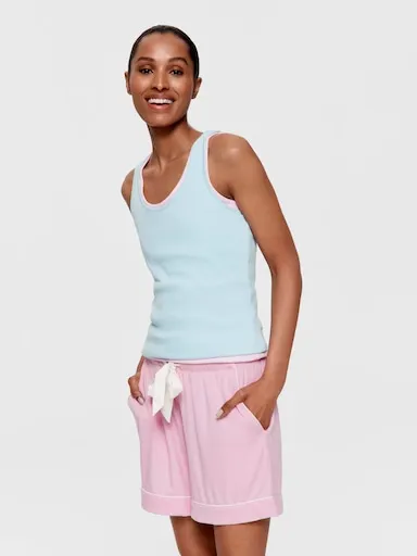 Dusty Rose Bamboo Rib Long Short