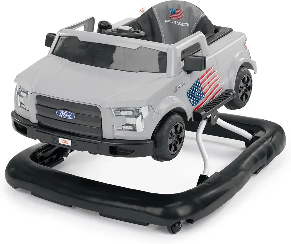 Bright Starts Ways to Play Walker - Ford F-150, All American, 4-in-1 Walker for 6 Months and Up, 2 Can Play At Once