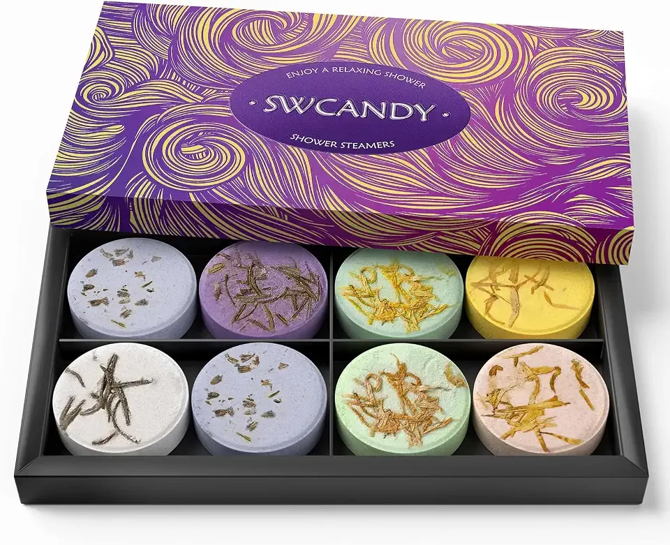 SWCANDY Shower Steamers Aromatherapy Gifts for Women 8 Pcs Shower Home Spa | Birthday Gifts for Mom Wife Grandma Sister Her Natural Essential Oils Travel Essentials, Hotel Holidays Self Care Relaxation