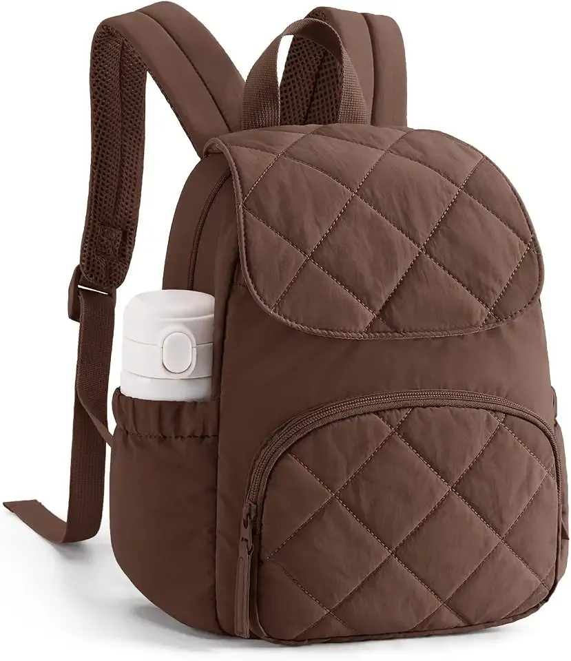 Mini Backpack for Women, Cute Puffer Flap Daypack Purse