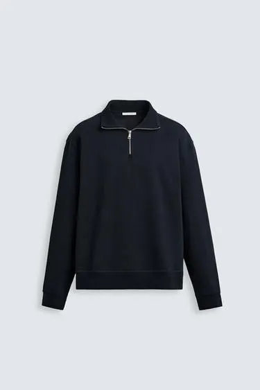 BASIC QUARTER-ZIP SWEATSHIRT