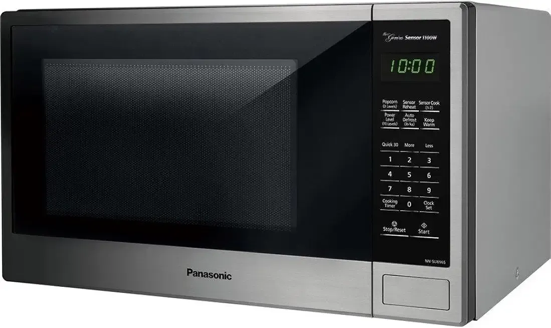 Compact Microwave Oven with 1100 Watts of Cooking Power, Sensor Cooking, Quick 30sec and Popcorn Button, 1.3 cft