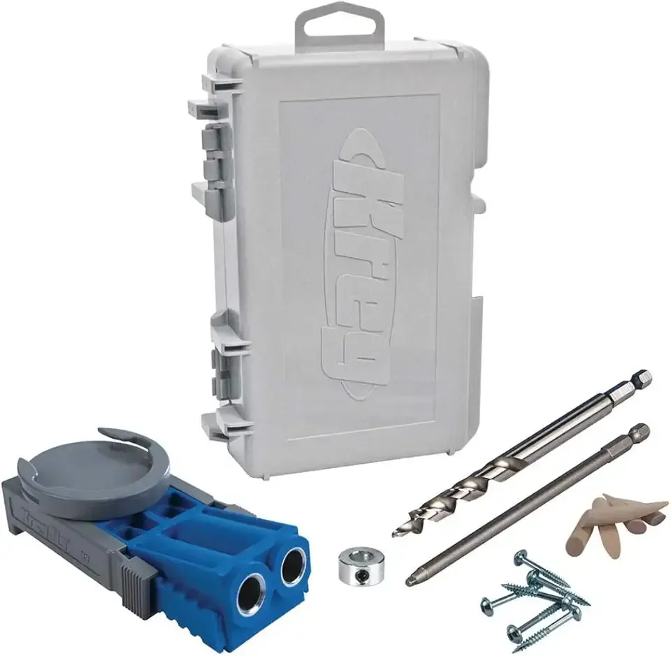 Kreg R3 Jr. Pocket-Hole Jig System - Portable Kreg Pocket-Hole Jig - Easy Clamping & Adjusting - Includes Positioning Sliders - For Materials 1/2" to 1 1/2" Thick