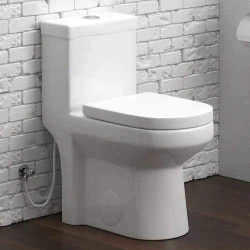 1-Piece 1.06/1.59 GPF Dual Flush Round Toilet in White with Durable UF Seat Included