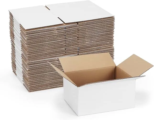 SPEPLA 40 Pack Small Shipping Boxes 8x6x4 Inches, White Corrugated Cardboard Mailing Box for Shipping, Packing, Business