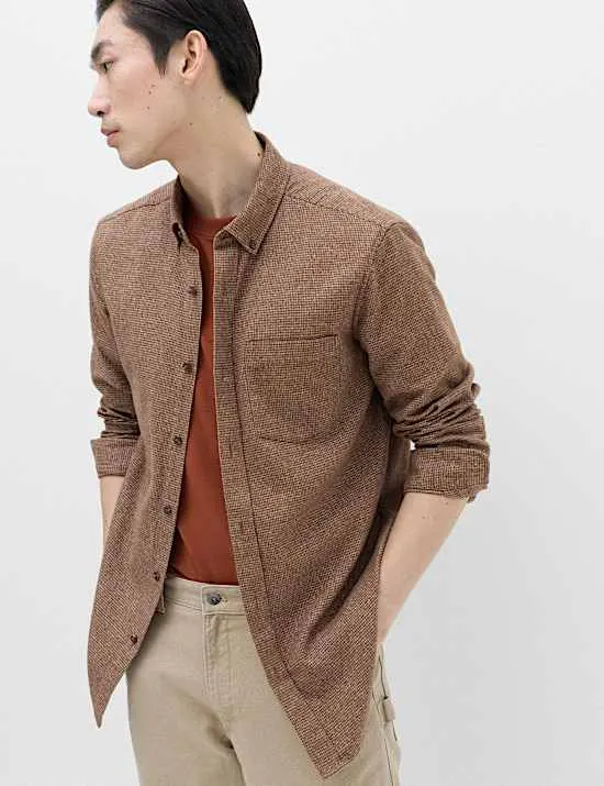 Flannel-Hemd aus reiner Baumwolle