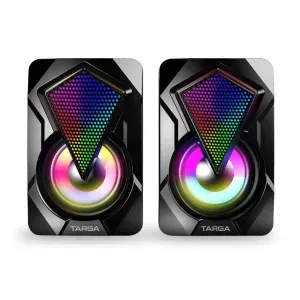 Parlantes PC Gamer USB TARGA Diamond X Stereo 7 Modos Led 8W