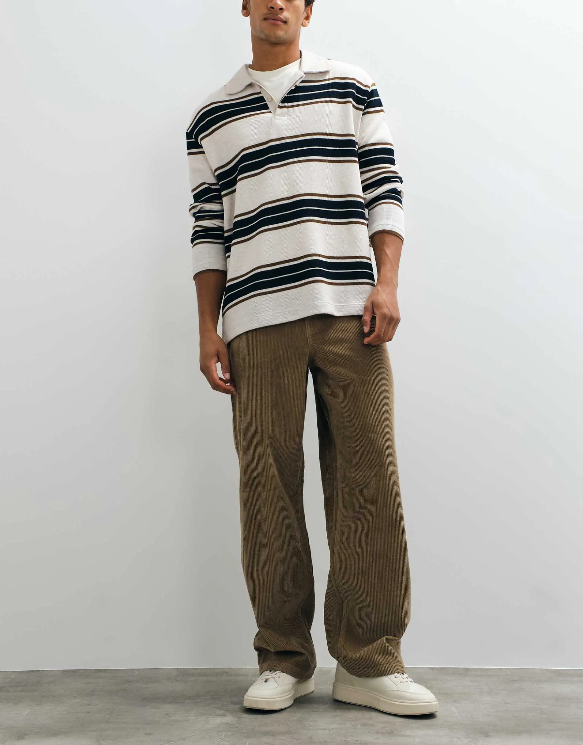ASOS DESIGN baggy corduroy trousers in brown