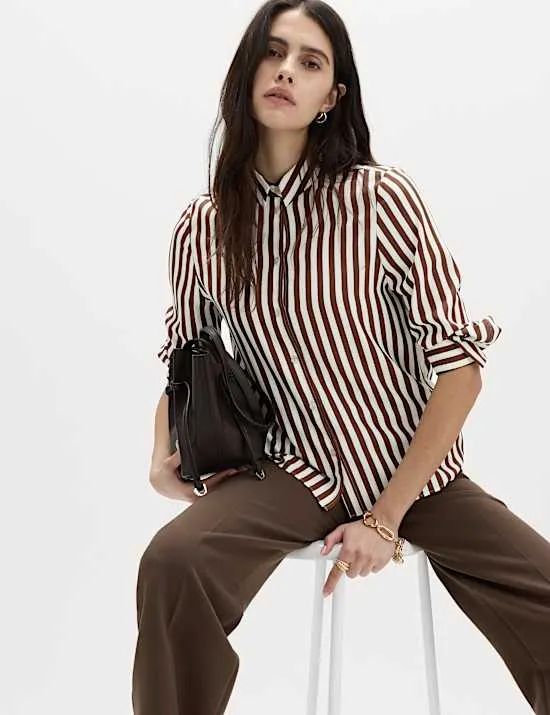 Bedrucktes Hemd mit durchgehender Knopfleiste