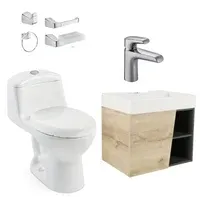 Combo Fussion : Sanitario Smart + Mueble Fussion Vital + Lavamanos Fussion + Grifería Cascade + Accesorios Cascade