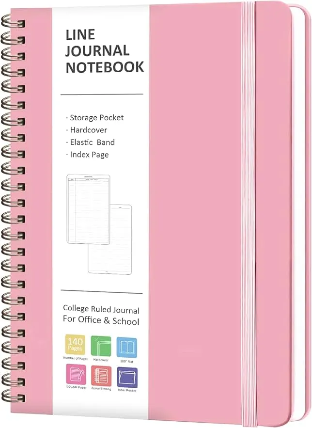 VALOME Journaling Notebooks, A5 Lined Spiral Notebook for Women & Men, 146 Pages College Ruled Hardcover Note Book for Work, Note Taking, Journaling,…