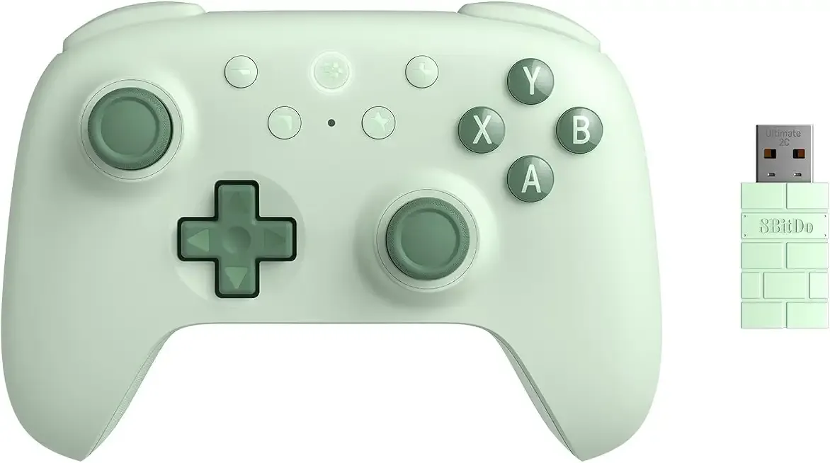 8Bitdo Ultimate 2C Wireless Controller for Windows PC and Android, with 1000 Hz Polling Rate, Hall Effect Joysticks and Triggers, and Remappable L4/R4 Bumpers (Green)