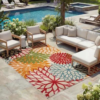MODERN PERSIAN Vintage Loomed Polypropylene Rectangular Indoor Medallion Persian Area and Runner Rugs, Spot Clean Only, Pet Friendly