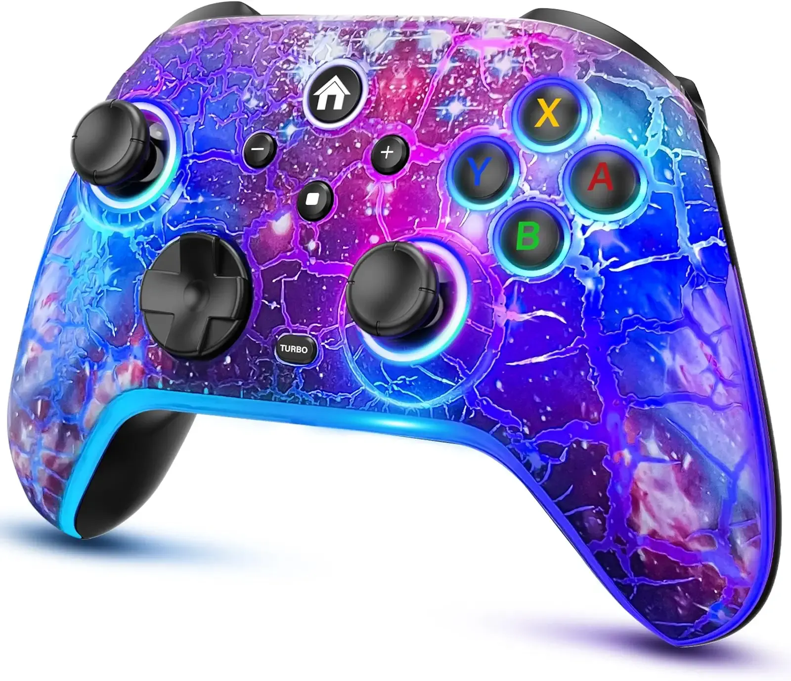 Wireless Switch Pro Controller for Nintendo Switch/OLED/Lite/Switch 2, 1200mAh Rechargeable Switch Controllers with 10 Colors LED & Cool Galaxy Nebula Design, Wake Up, Turbo, Vibration, Motion Control