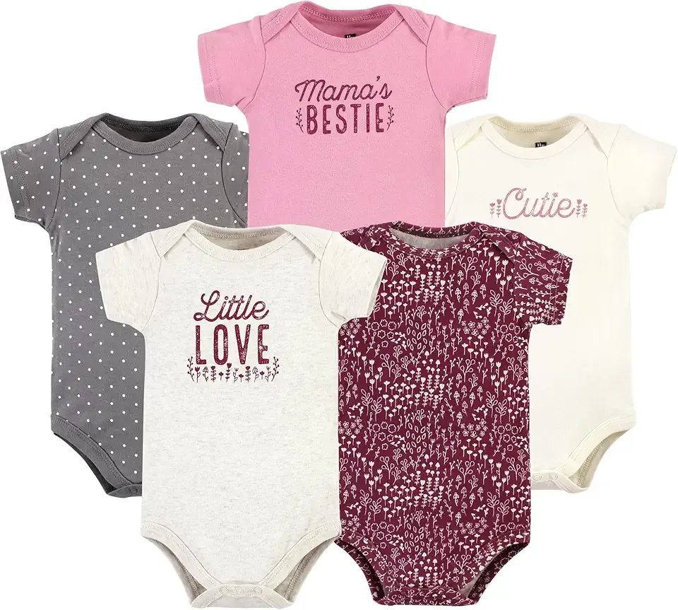 Hudson Baby Unisex Baby Cotton Bodysuits (5 Piece)