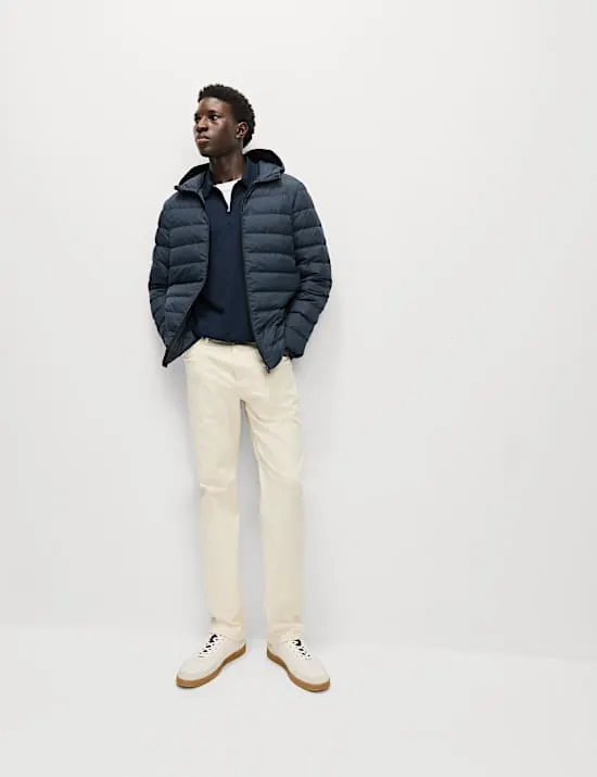 Leichte, gepolsterte Jacke mit Federn und Daunen