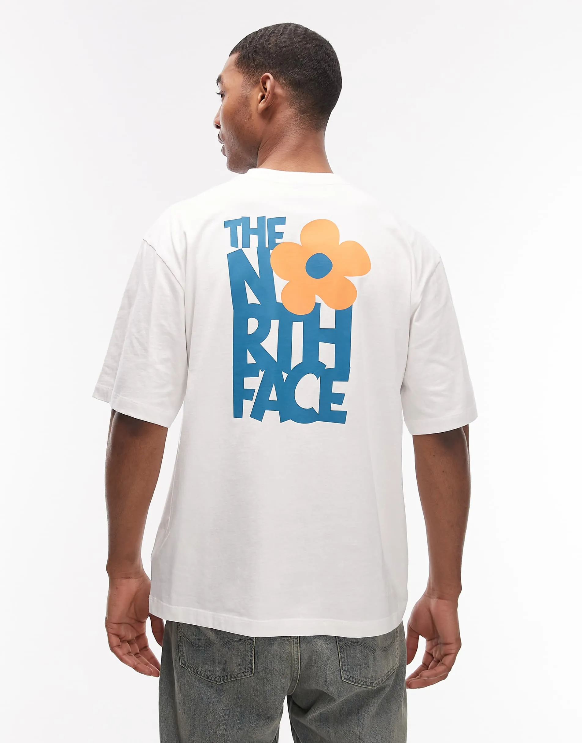 The North Face Flower back print t-shirt in white