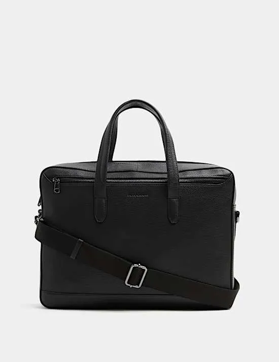 Leather Pebble Grain Laptop Bag