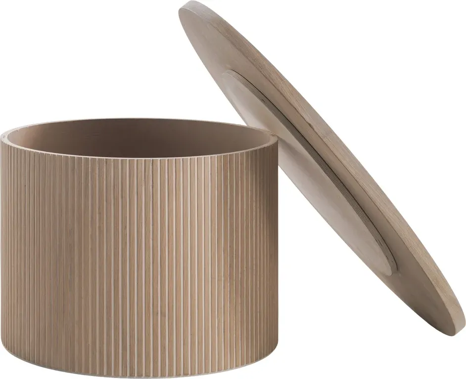 Linea sofabord rundt Ø 90, H 47 cm hvitoljet eikefiner