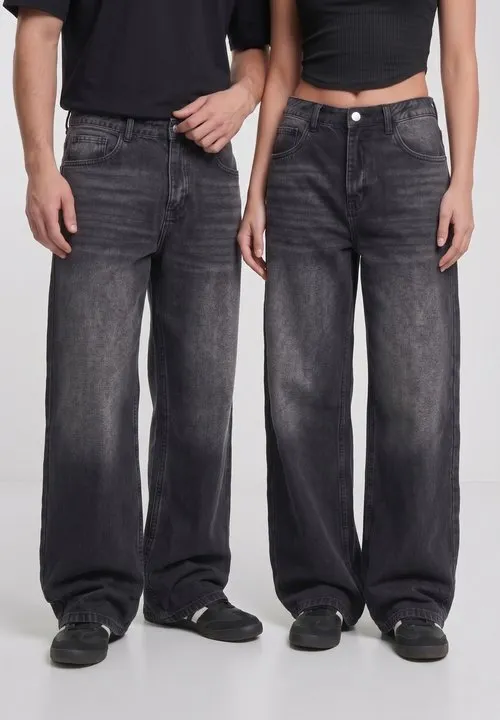 UNISEX - Baggy jeans - black denim