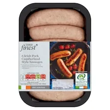 Tesco Finest* Irish 6 Cumberland Sausages 454G