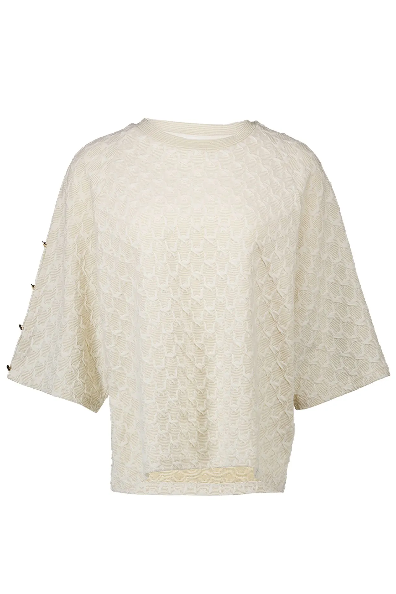 Ecru sweater met glans