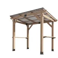 Grill-Pavillon, aus Zedernholz und Stahl, ca. 263 x 187 x 225 cm in naturholz