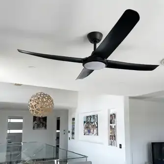 ThreeSixty FlatJet DC Ceiling Fans Black 142cm