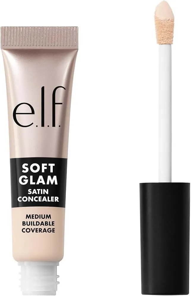 e.l.f. Soft Glam Satin Concealer, Medium Coverage For Blemishes & Under-Eye, Crease-Resistant, Long Lasting, Vegan & Cruelty-Free, 10 F…