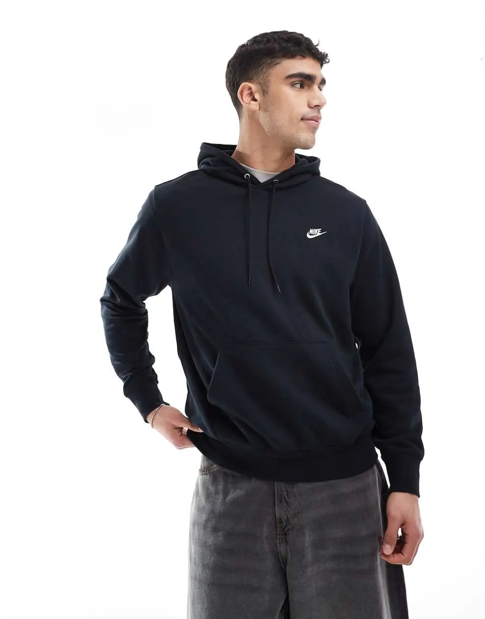 Nike Club French Terry hoodie in black