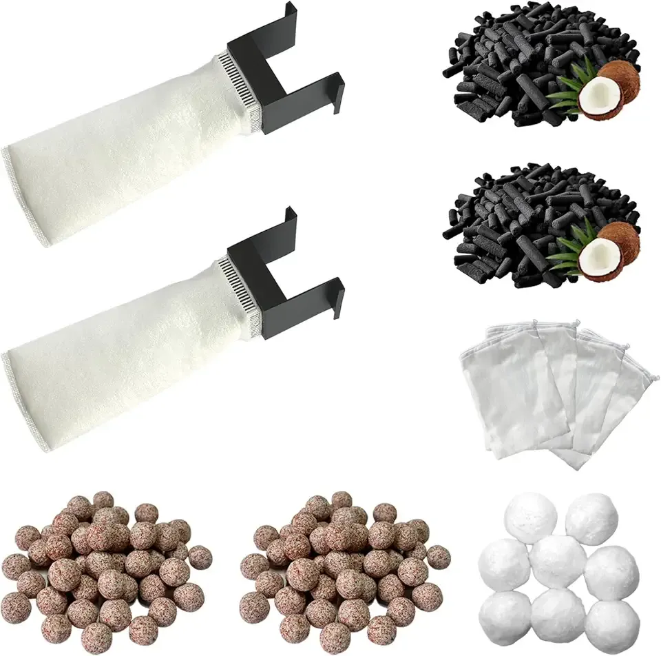 18 PCS Filter Media Maintenance Kit Replacement for All Desktop Innovative Marine Fusion Pro 2 AIO 10/14/20/25/40 L and Fusion AIO 15/20/25 Desktop Aquarium, Includes 200 Micron Filter Socks