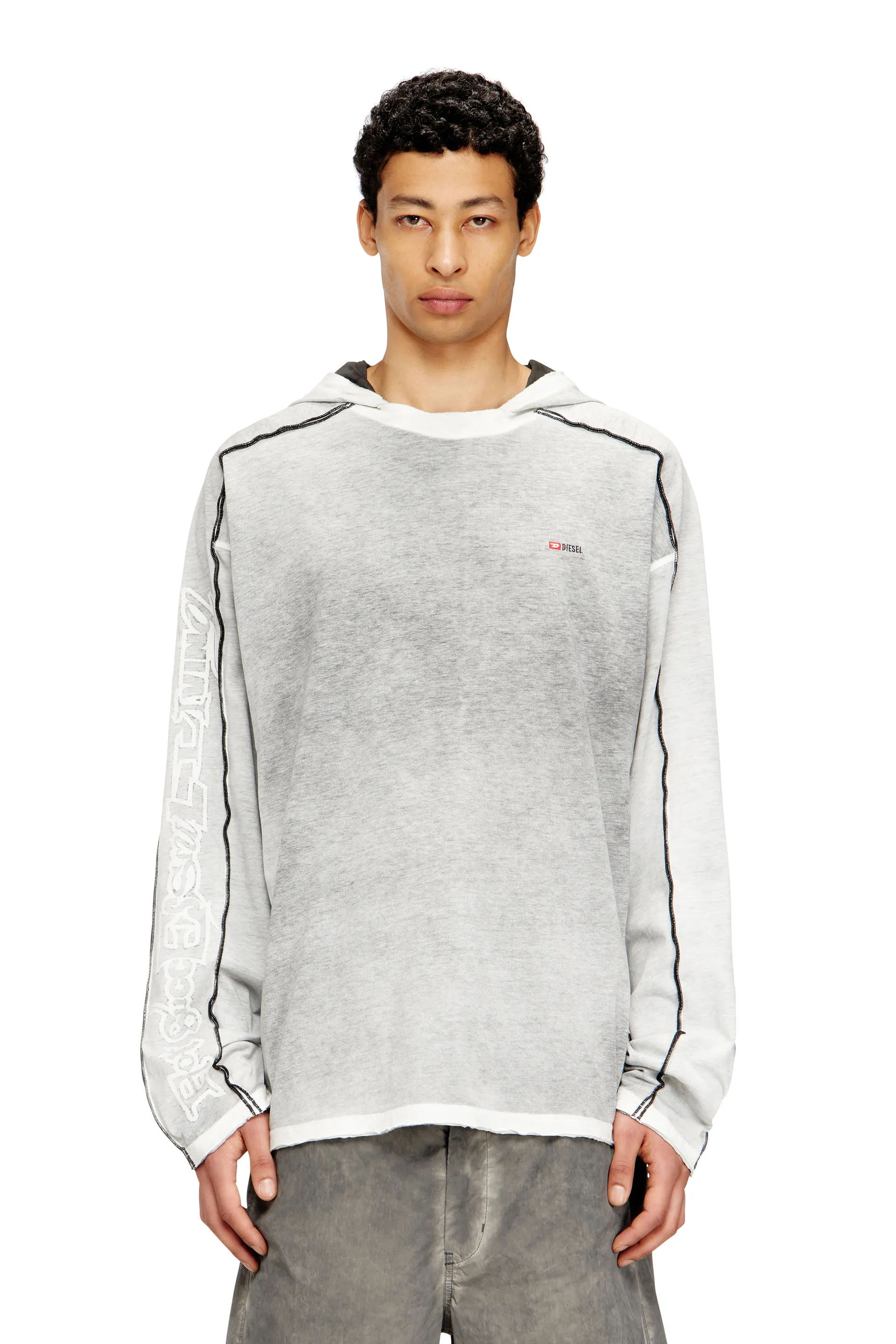 Cotton hoodie with colour spray