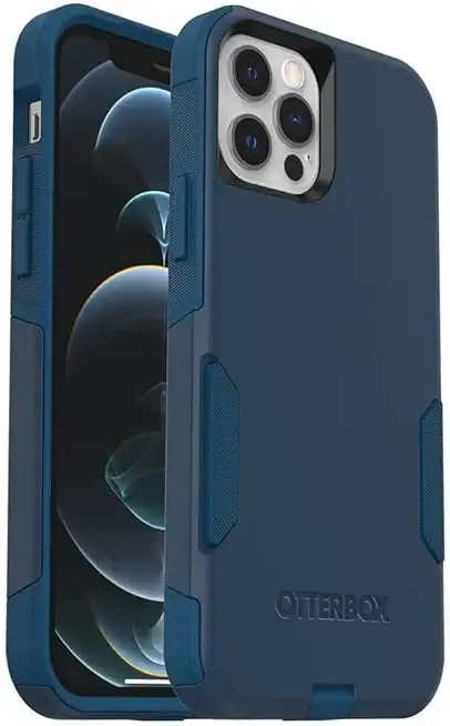 OtterBox iPhone 12 & iPhone 12 Pro Commuter Series Case - Bespoke Way (Blazer Blue/Stormy SEAS Blue), Slim & Tough, Pocket-Friendly, with Port Protection