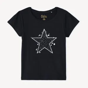 T-shirt manches courtes motif étoile pour fille
