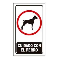 Cartel cuidado con el perro 25 x 15 cm