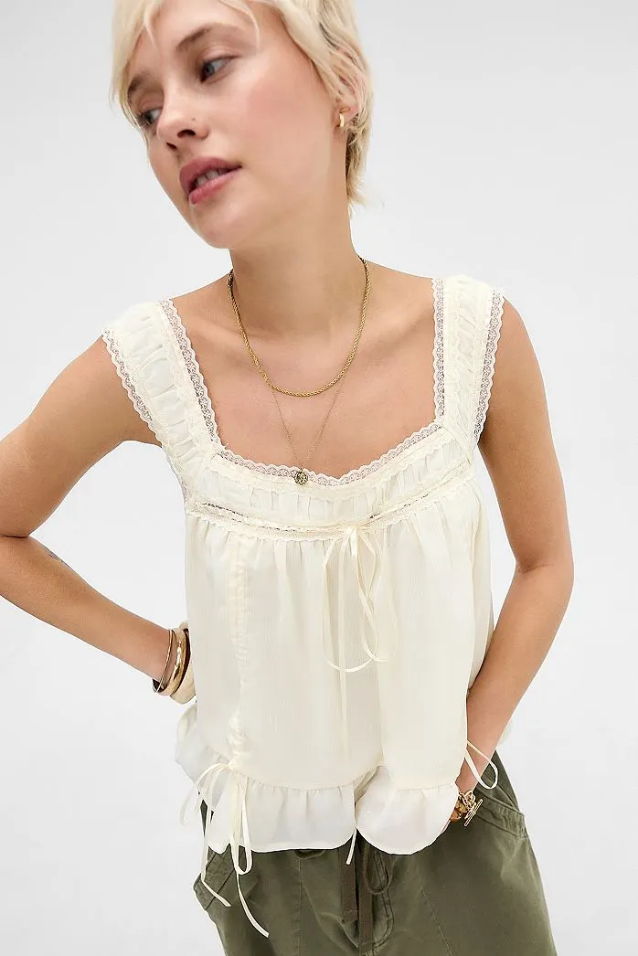 Kiss The Sky Top Babydoll con Volant Angelina