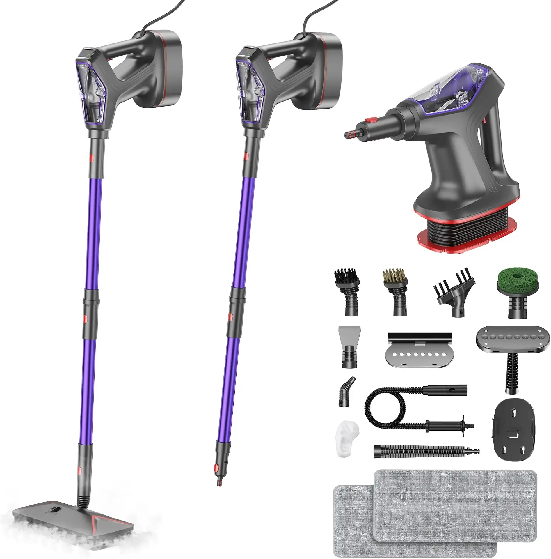 Steam Mop for Floor Cleaning, Heavy Duty All-in-One Steam Cleaner for Home with Detachable Handheld Steamer, for Hardwood, Tile, Walls, Grout, Windows, Furniture and Decks