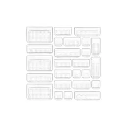 25 Piece Clear Drawer Organiser Set