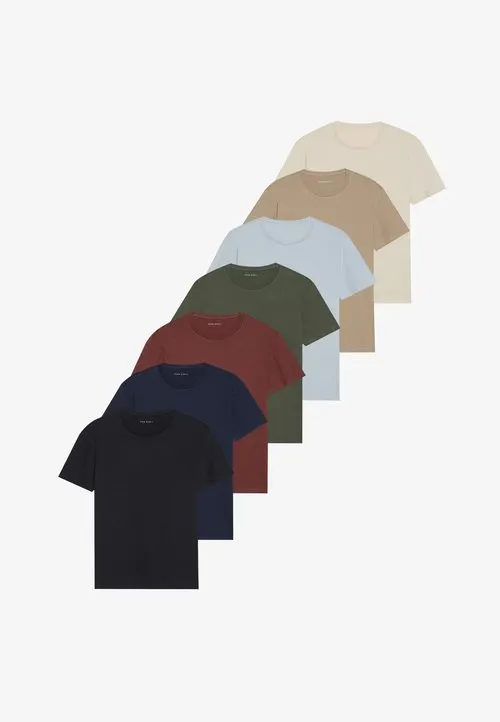 7 PACK - T-shirts - black/dark blue/dark green