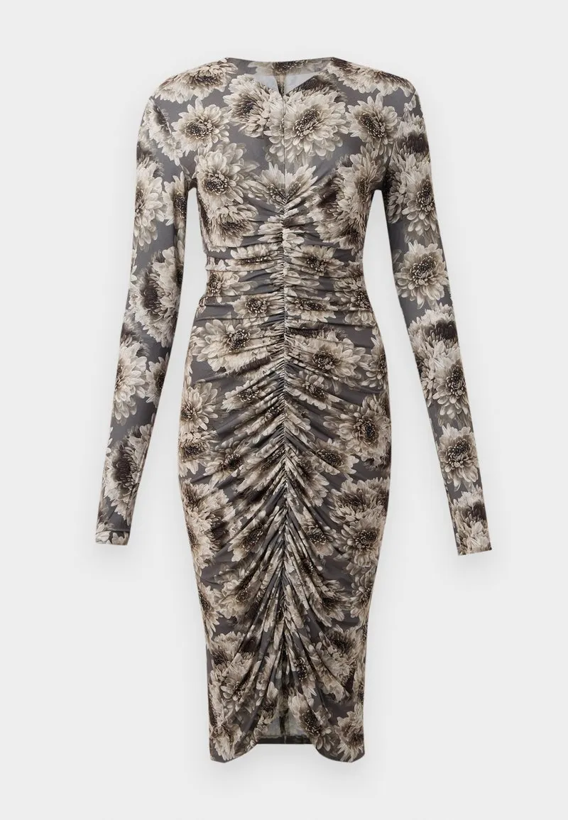 LONG SLEEVE V NECK DRESS - Jerseykjole - multi coloured